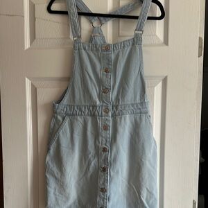 American Eagle Light Blue Denim Overall Dress -Size Large